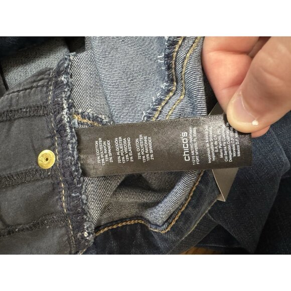 Chico's So Lifting By‎ Chicos Slim Leg Jean Deep Sapphire Size  3 Short City NWT - Picture 15 of 16